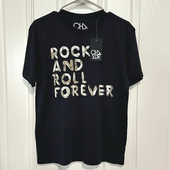 Chaser women’s cotton jerseyshort sleeve tea rock and roll forever size S - Picture 1 of 7